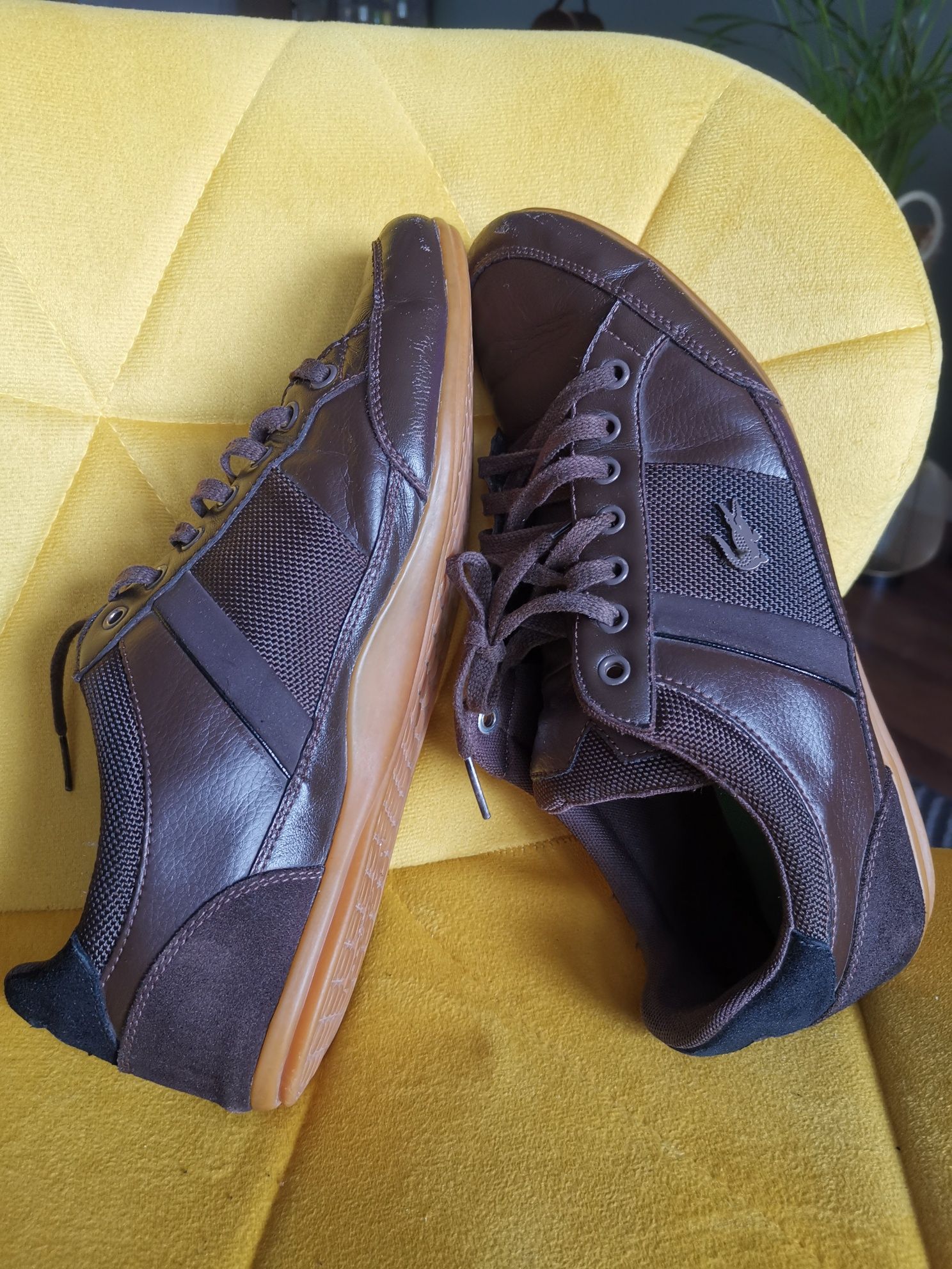 buty skórzane lacoste 42/43 27,5cm brązowe B.d stan