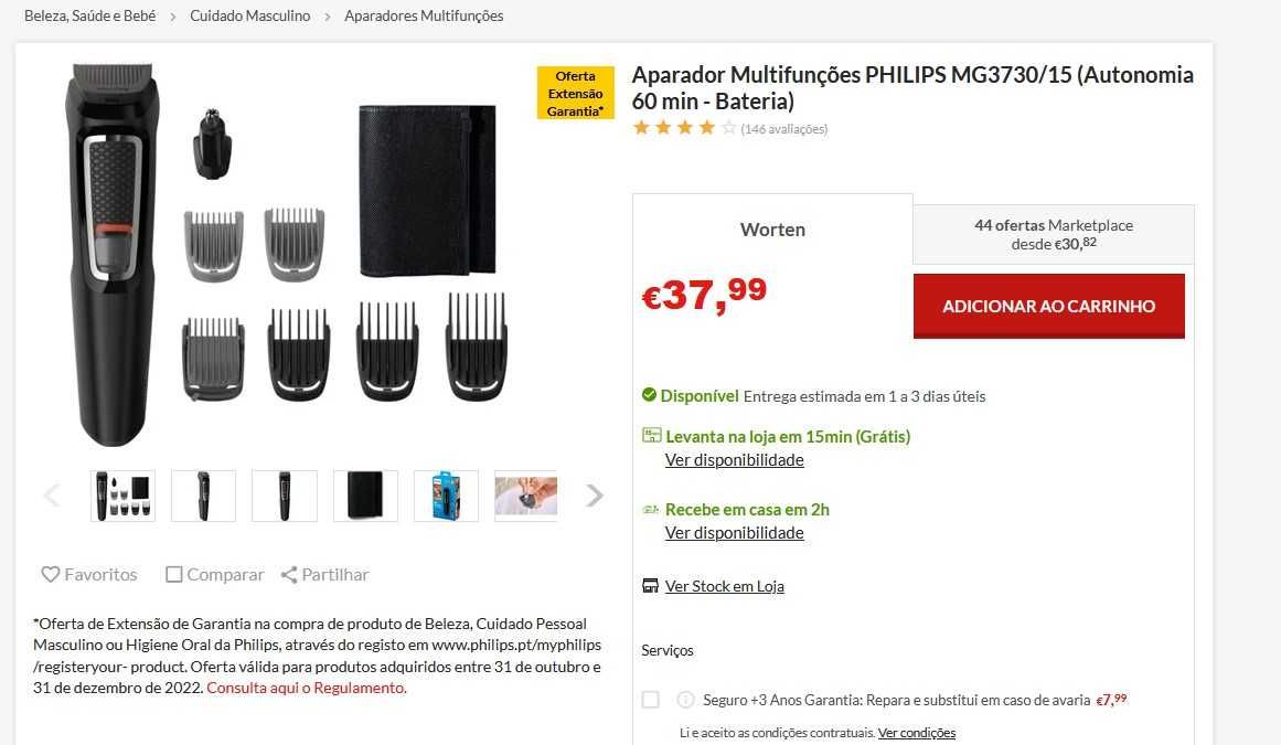 Philips Aparador Multigroom Multifunções MG 3730