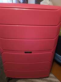 Duża pojemna walizka podróżna TOP MOVE różowa