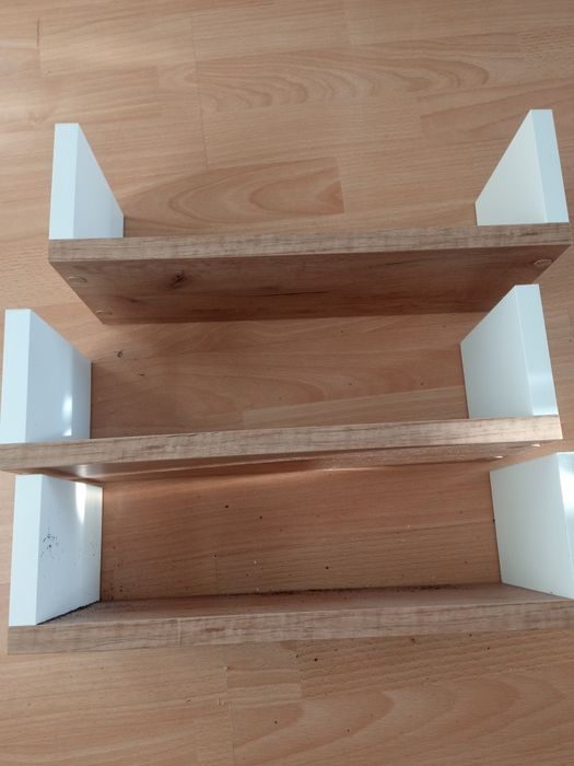 3 x półka na ścianę dąb Sonoma i biały 40 x 15 x 12
