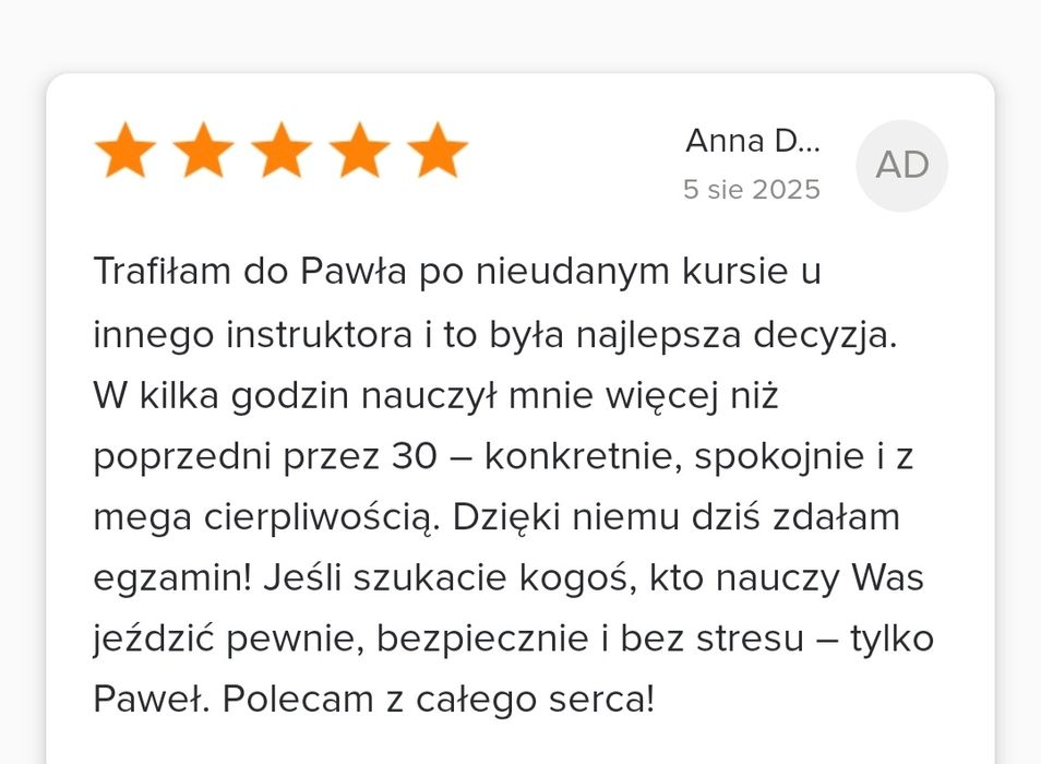Jazdy doszkalające Warszawa