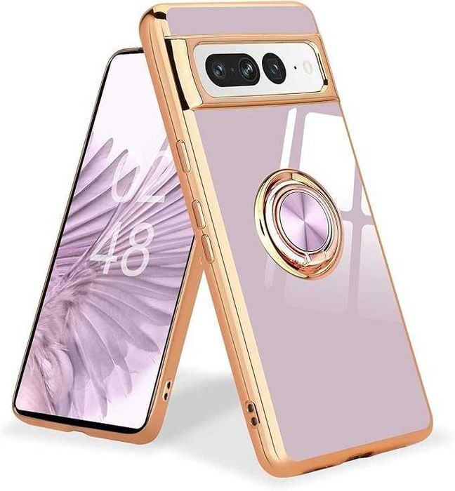 Plecki etui do Google Pixel 7 fiolet z pierścieniem