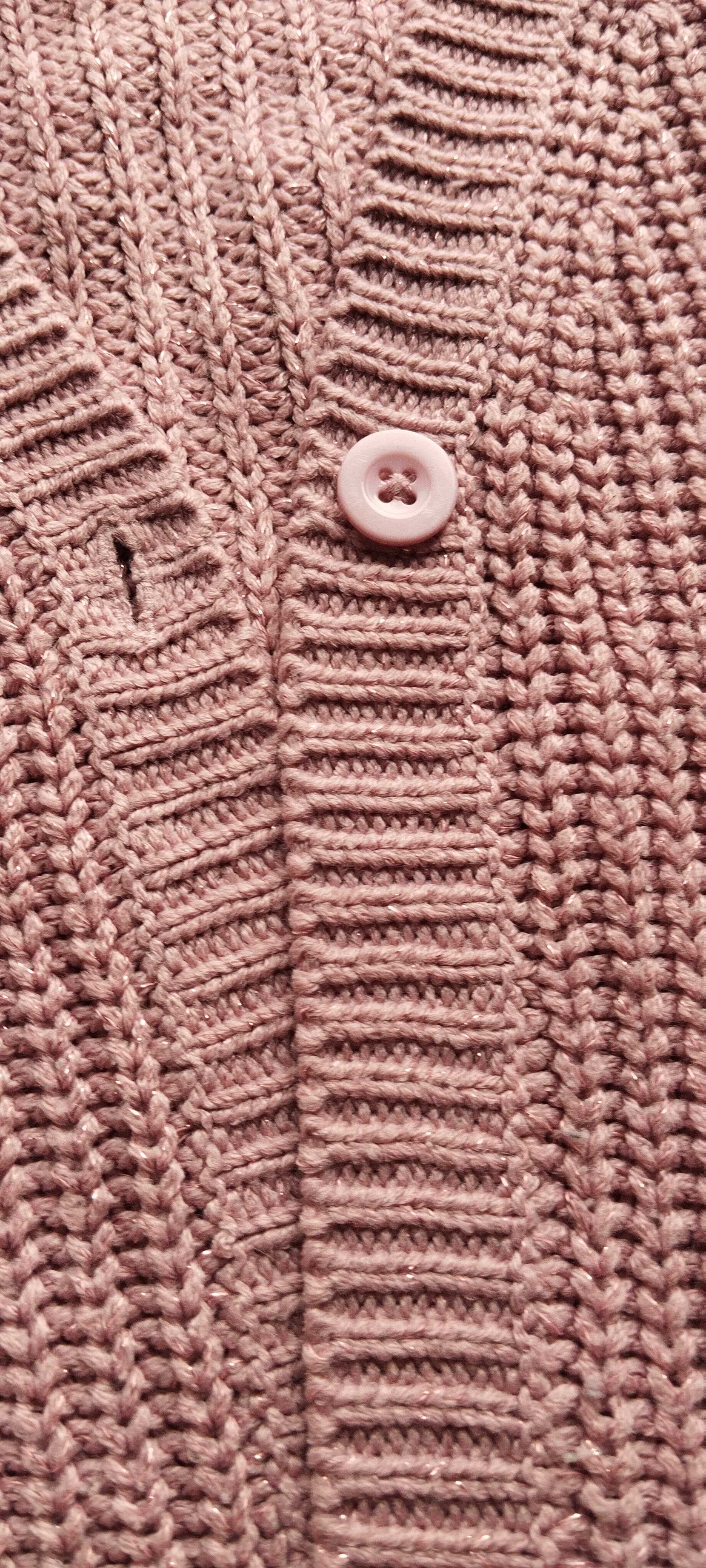 Różowy kardigan sweter sweterek 80 86 na guzik