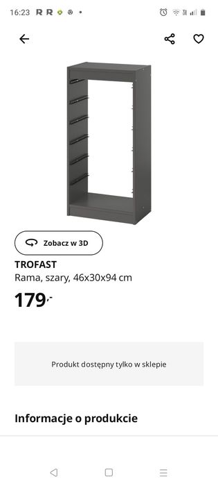 Regał trofast Ikea z pojemnikami