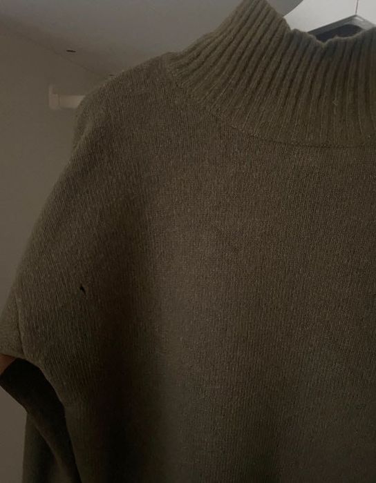 Golf khaki zielony kaszmir wełna M wool Hallhuber germany