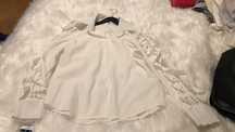 camisa forever unique tamanho m com folhos branca