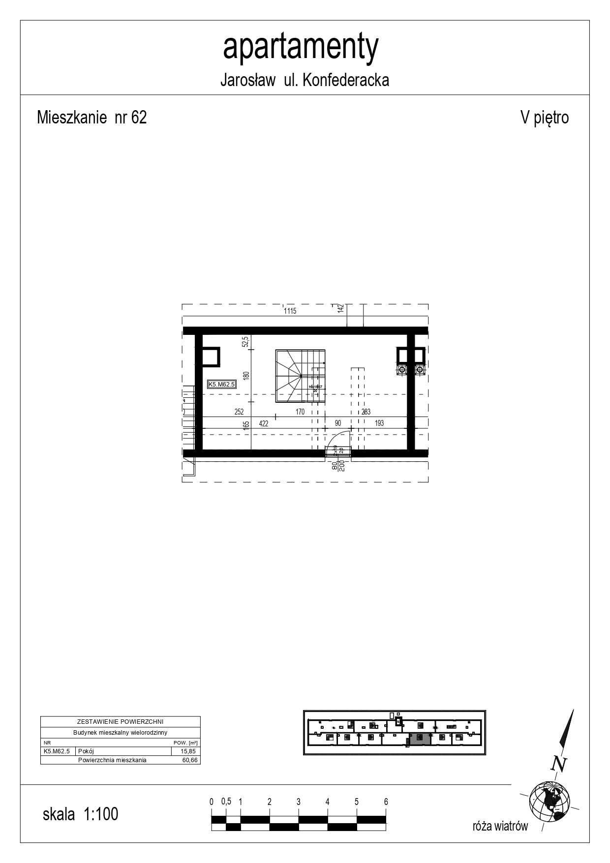 Lokal mieszkalny  60,66 m2 Osiedle Błękitne M62