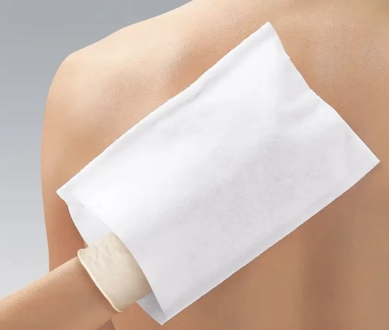 Одноразові рукавички мочалка для миття хворих vala clean basic 50шт