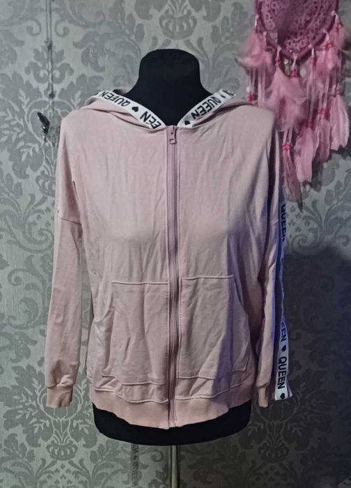 Bluza z kapturem pudrowy róż QBA KIDS roz. 152 cm