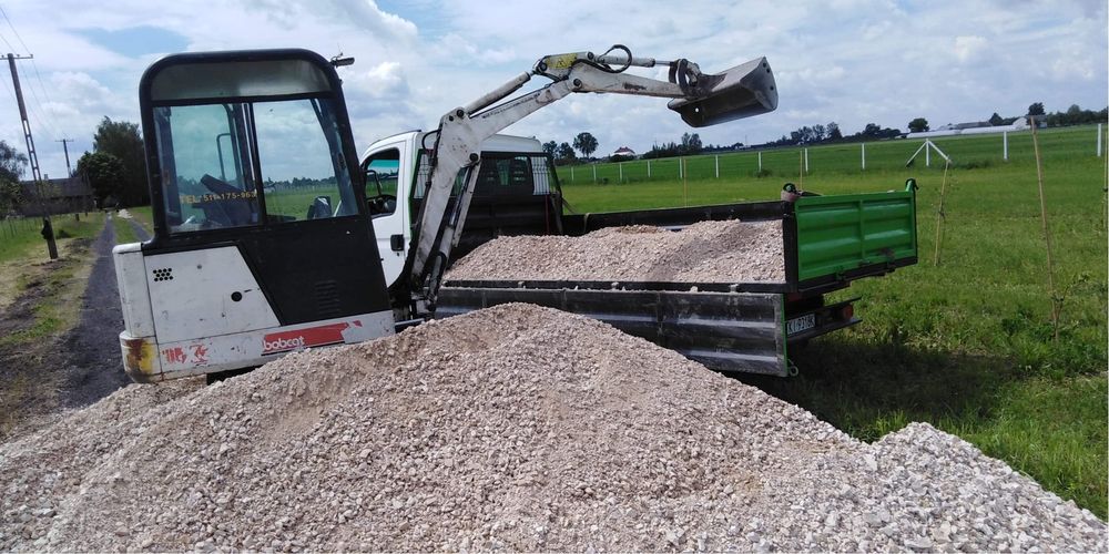 WOLNE TERMINY! Usługi minikoparką + wywrotka do 3,5 t+uslugi wiertnicą