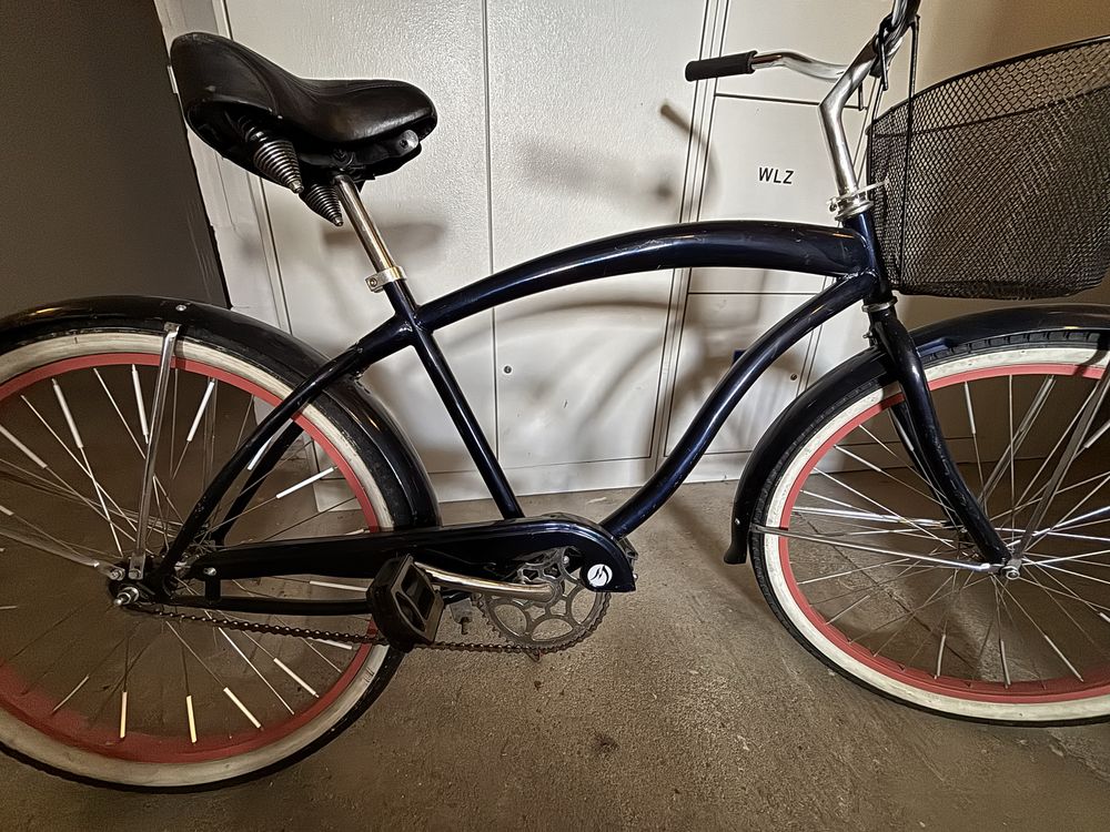 Rower miejski beach cruiser Micargi granatowy 26’ cali rama 18’ cali