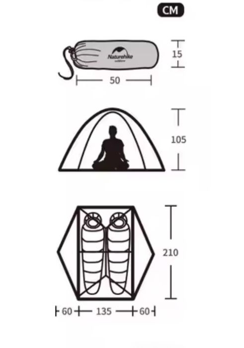 Namiot 2os. Naturehike 20D 4000
