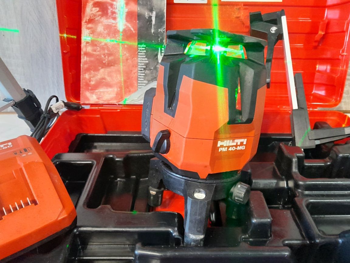 HILTI PM 40 MG laser krzyżowy zielony PM 20 styyw uchwyt zestaw