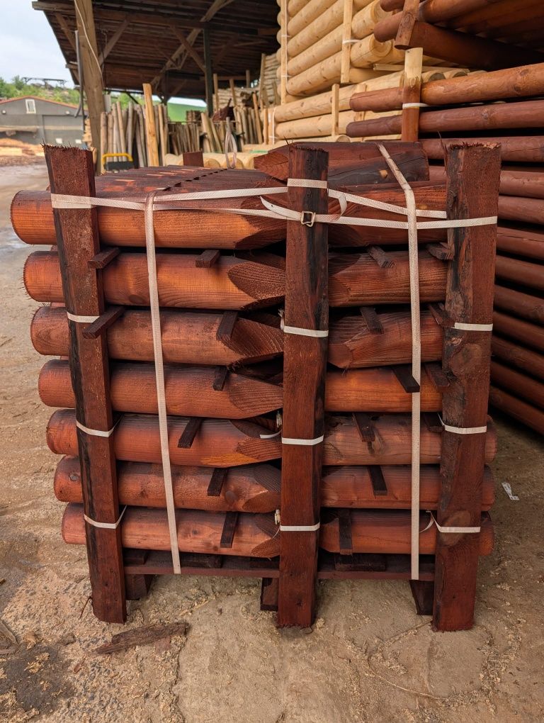 Palisada drewniana fi. 9.5*50cm kolor  brązowy