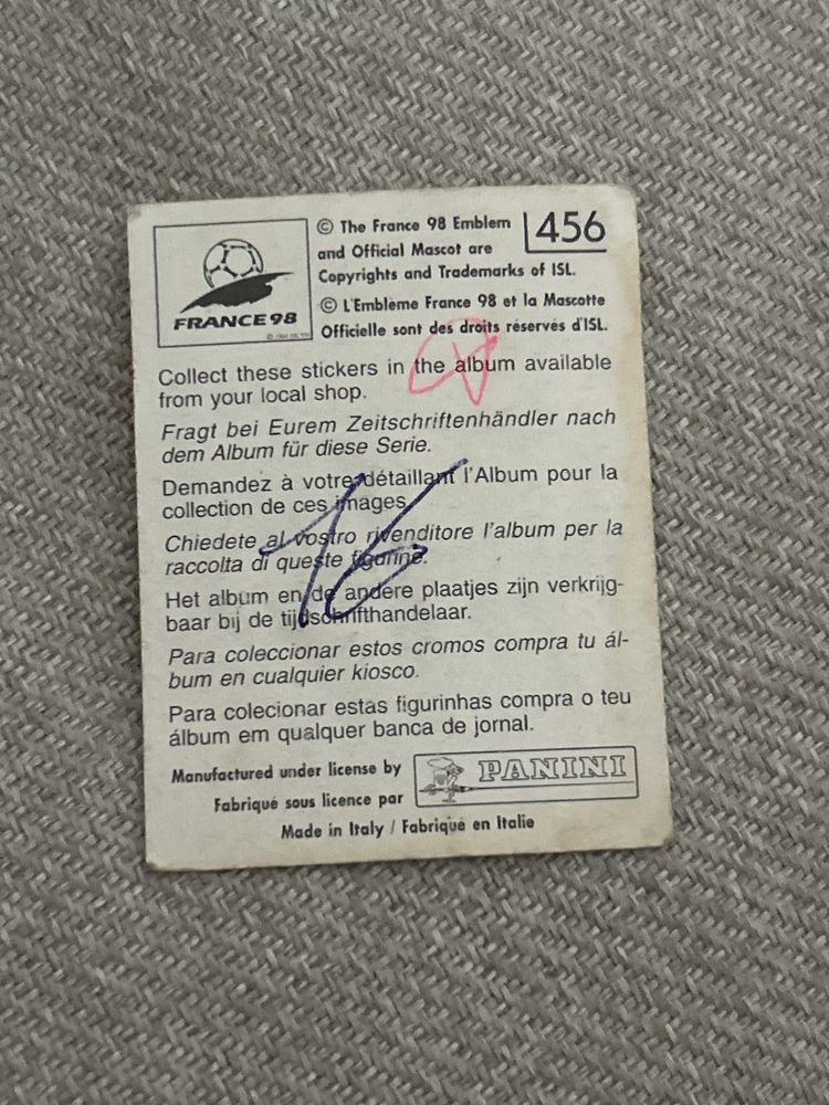 Cromo Panini Carlos Valderrama