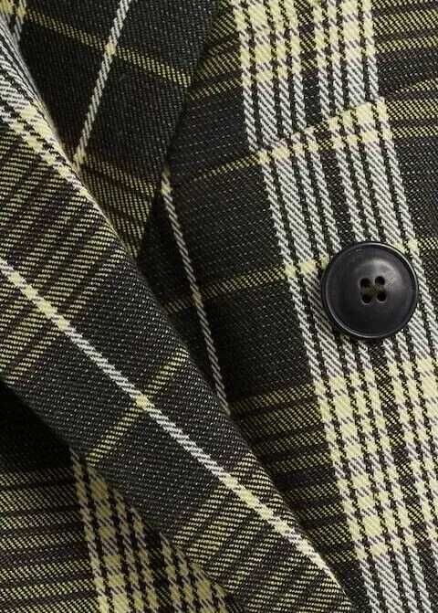 Двобортний блейзер Mango  | Зелено-кремовий тартан | Розмір XS