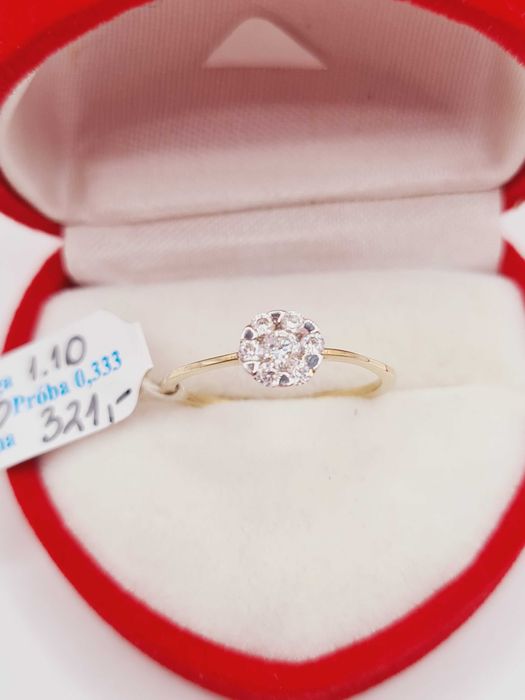 Śliczny Złoty Pierścionek pr.333 (8K)  NOWY!