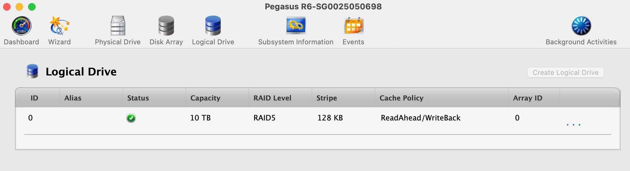 Array de discos externo Thunderbolt Promise Pegasus R6 12TB