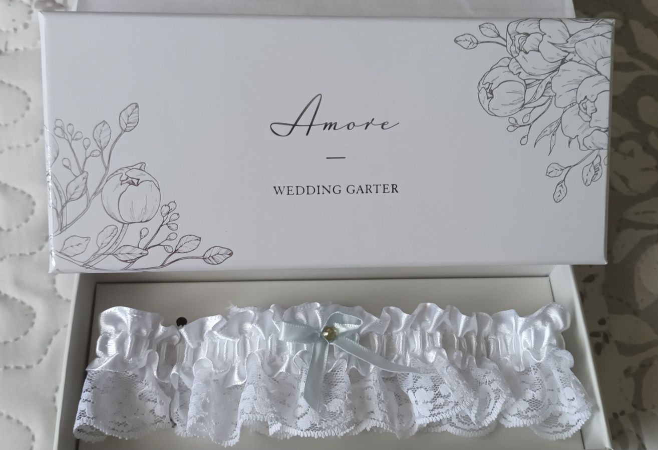 Amore Wedding Garter podwiązka ślubna w ozdobnym pudełku