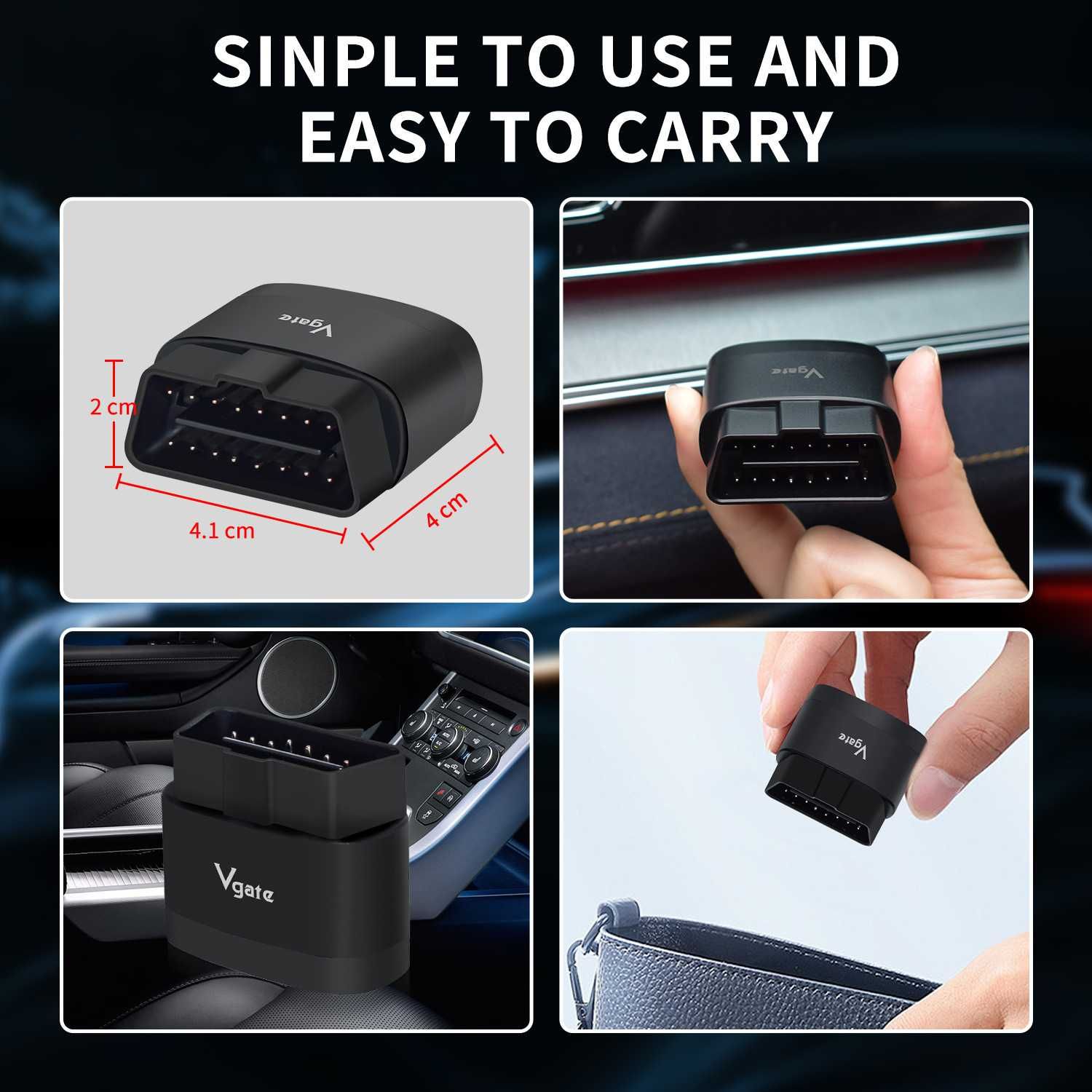 Czytnik błędów OBD Vgate iCar Pro 2S Bluetooth 5.2 Interfejs