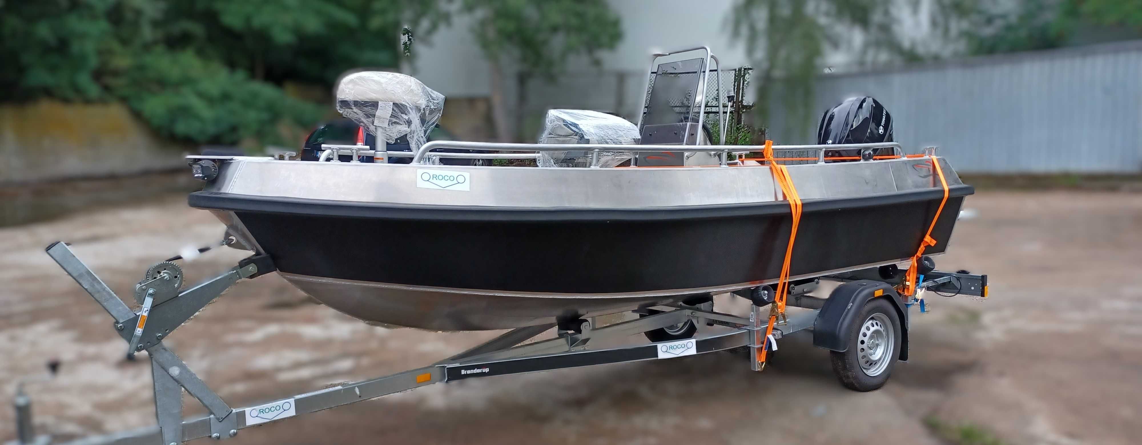 aluminium łódka wędkarska w pełni wyposażona Tohatsu Solix Minn Kota