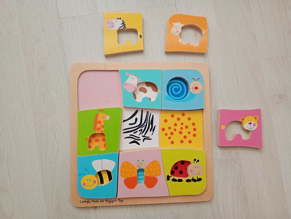 Dopasuj zwierzątka EMPIS_Bigjigs Toys_Puzzle z szablonami-układanka