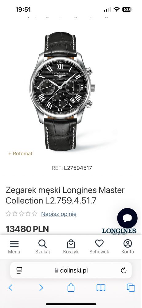 Zegarek Longines Master Collection L2.759.4.51.7