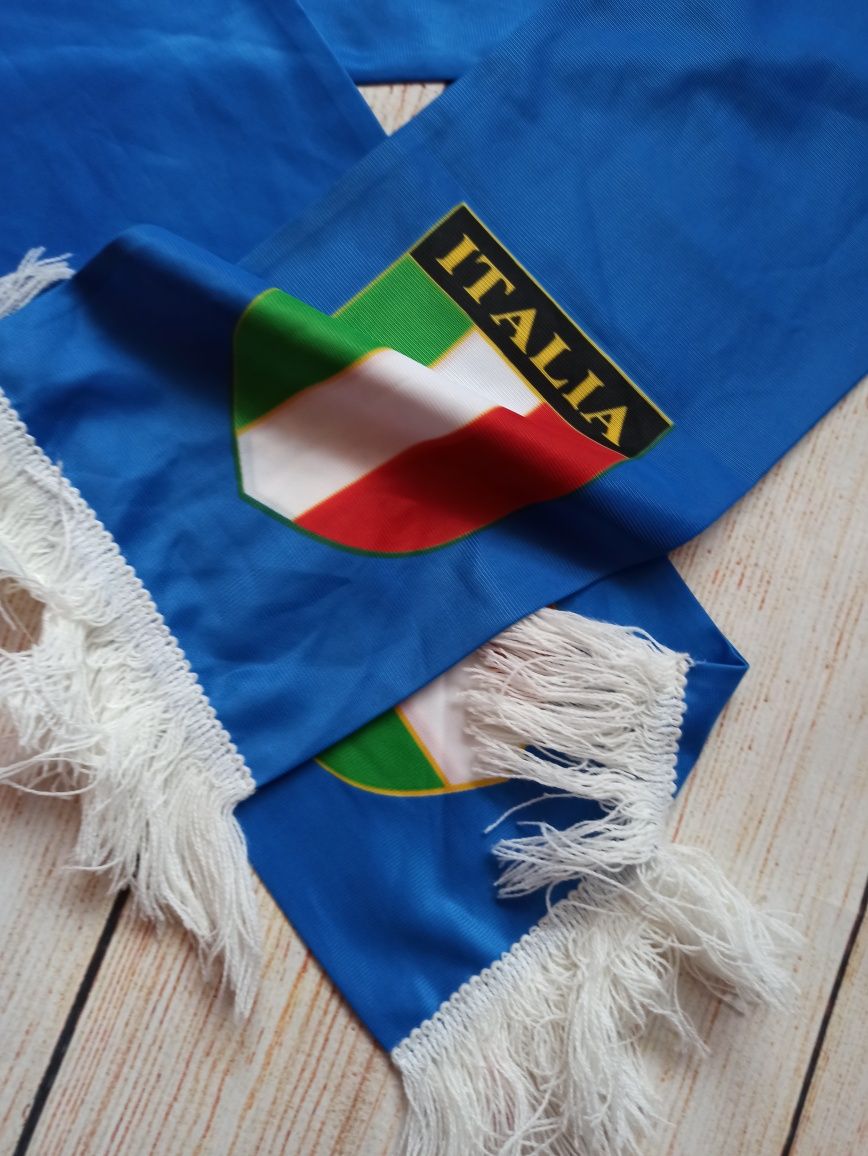 Шарф тонкий футбольный лента роза повязка Италия Italia Italy