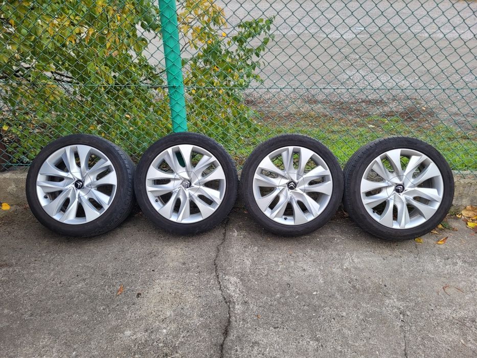 Oryginalne alufelgi 17" Citroen 4x108 + opony letnie  225/45R17 z 2024