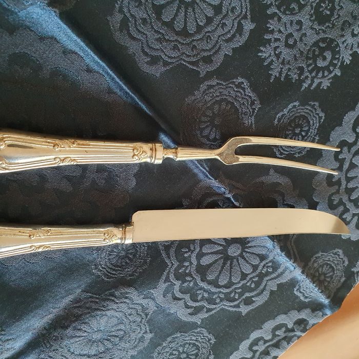 Talher para Trinchar Carne banhado a prata