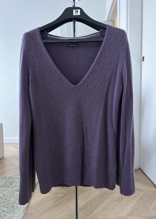 Massimo Dutti Kaszmirowy Sweter S Fiolet Premium