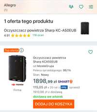 Oczyszczacz powietrza Sharp KC-A50EU-B nawilzacz jonizacja