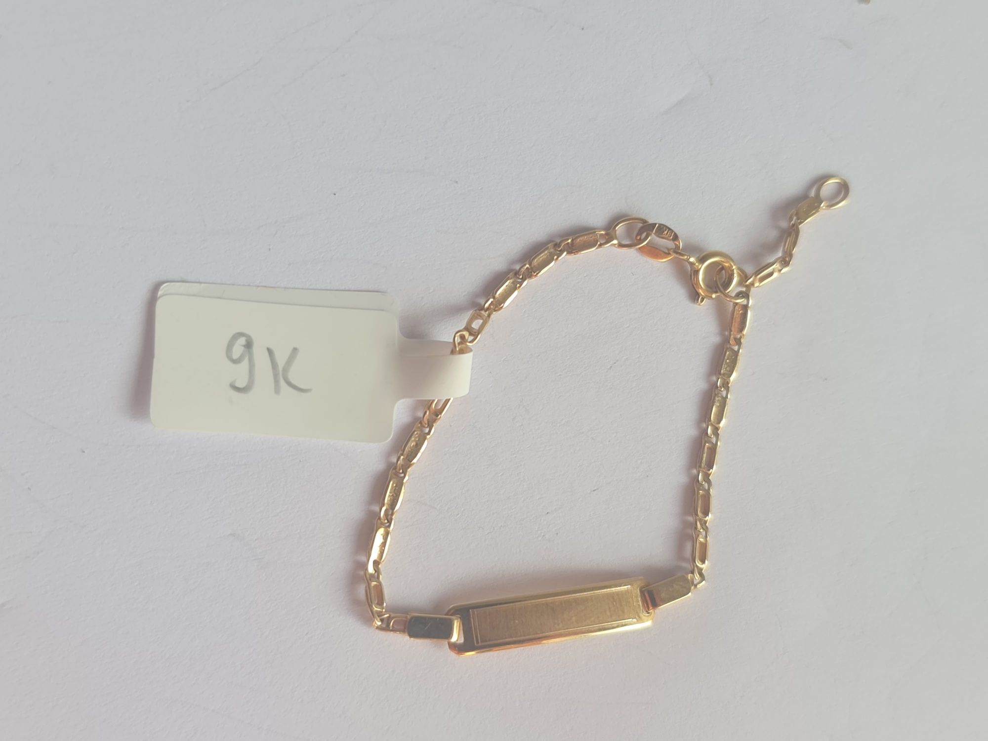 Pulseira de criança com chapa ouro 9k