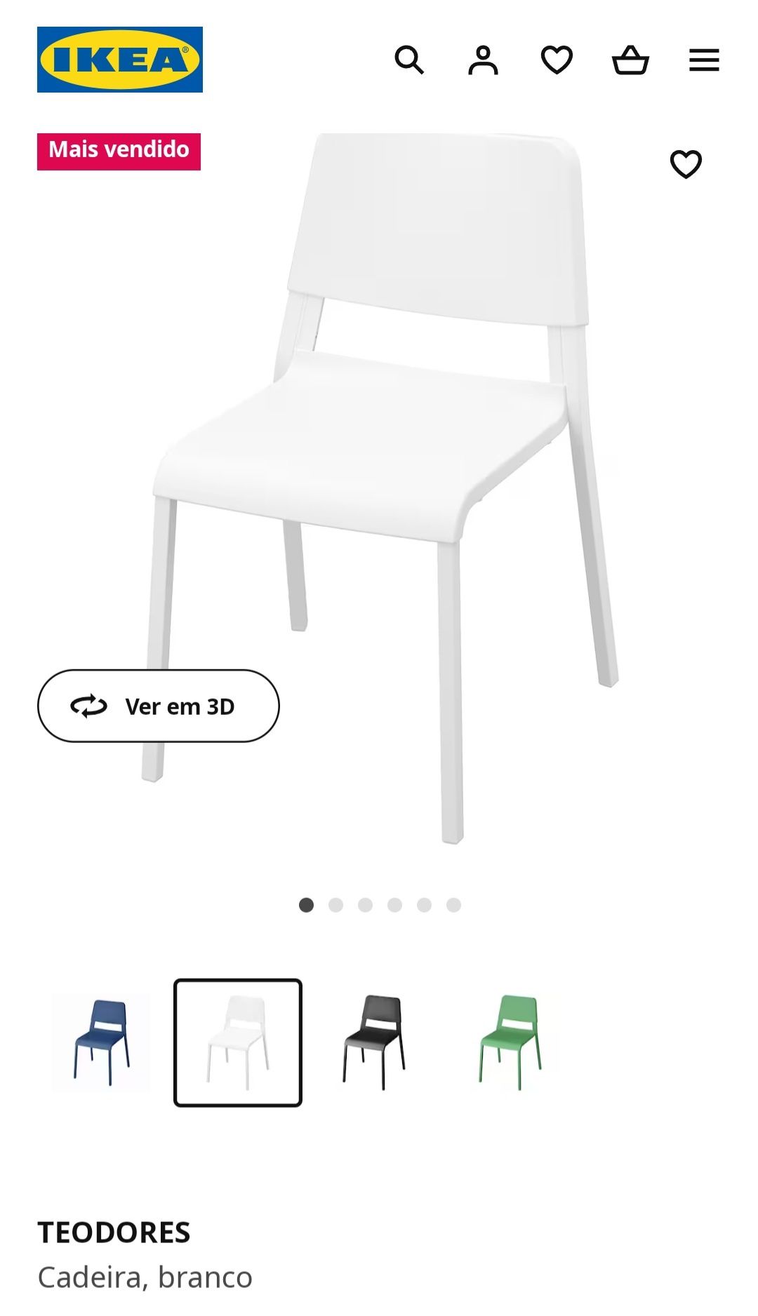 6 Cadeiras brancas IKEA - TEODORES