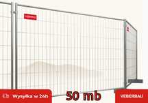 Zestaw ogrodzeń budowlanych 50mb - 14x panel + 15x stopa + 26x złączka