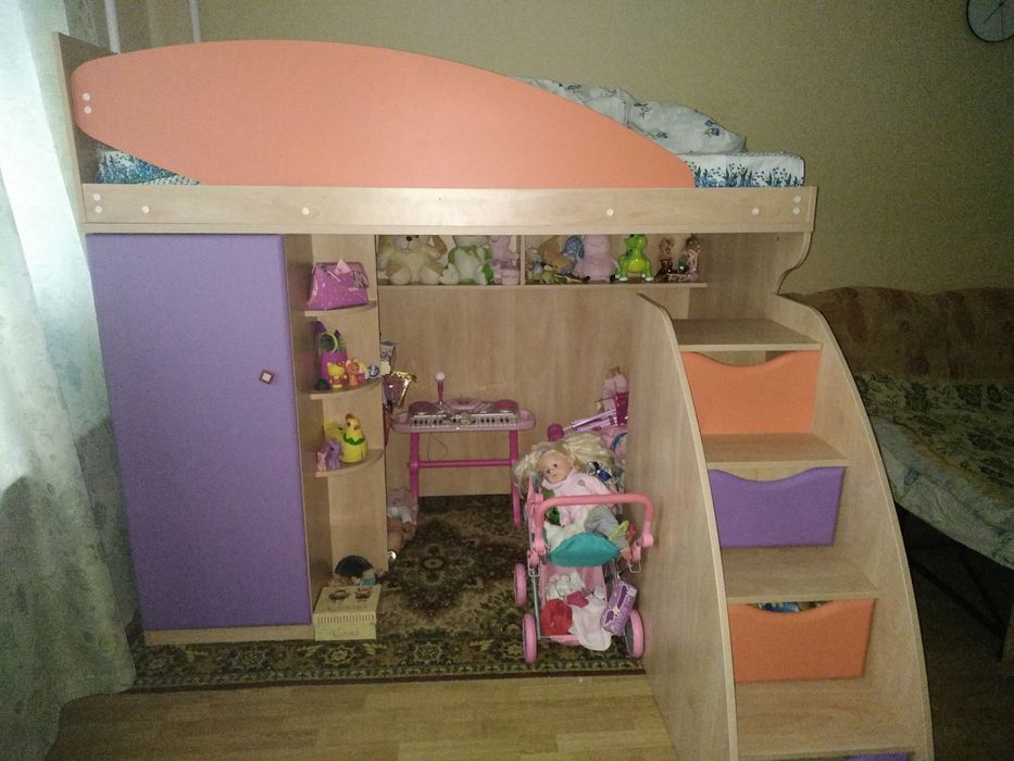 Двоярусне,двоповерхове ліжко дитяче + матрац Вис117/шир 1м/дов 2м