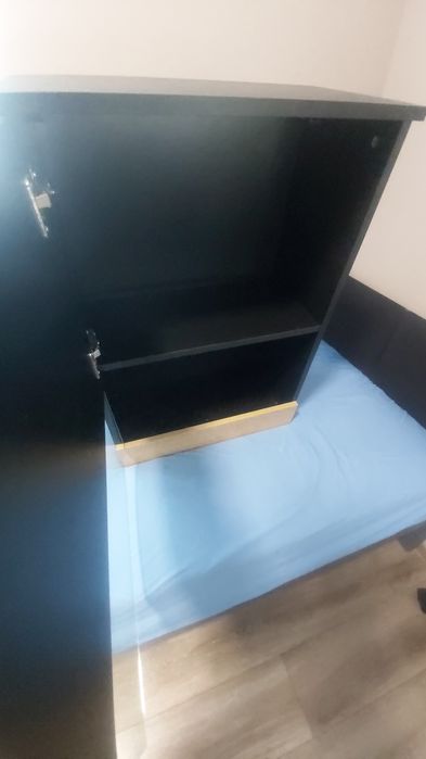 WITRYNA SZAFKA WISZĄCA Dąb Lefkas + Oświetlenie + Kołki