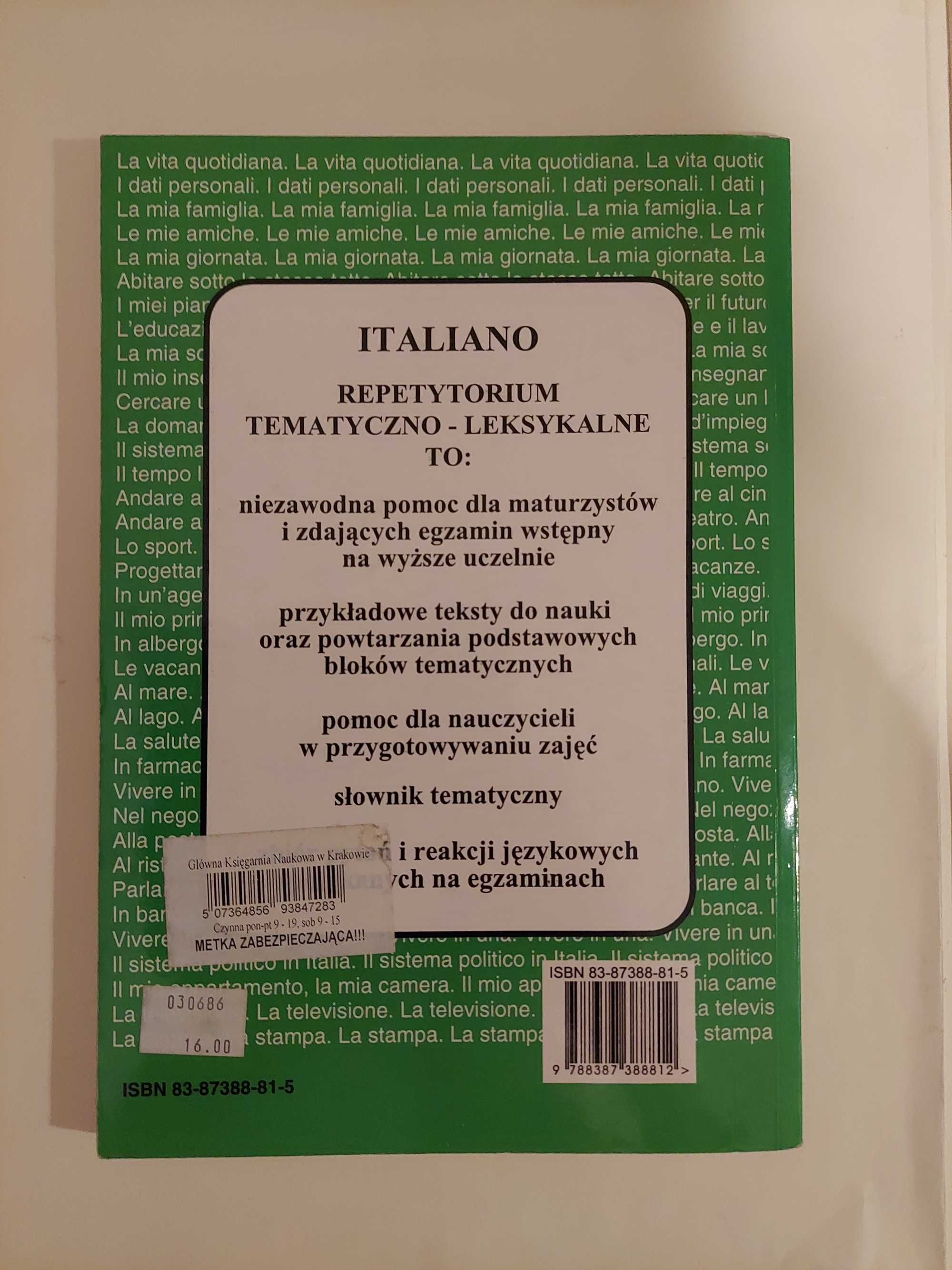 Repetytorium do nauki języka włoskiego