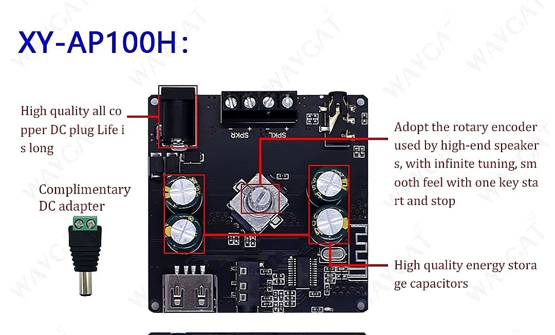 Miniwieża z bluetooth, usb, aux. 2x100w.