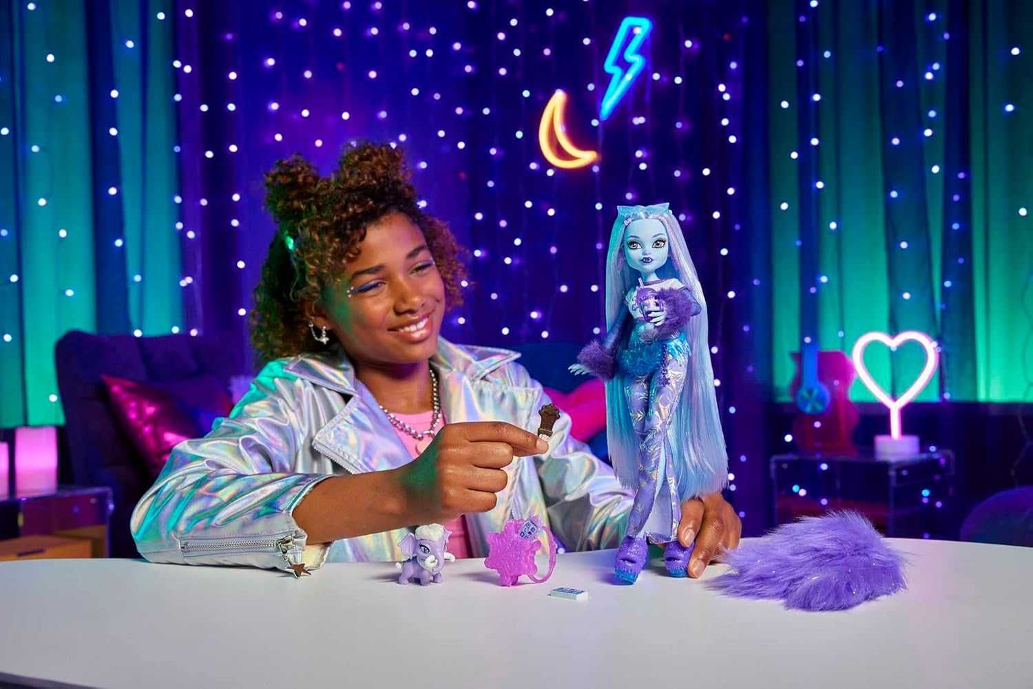 Лялька Монстр Хай Еббі Бомінейбл + мамонт Тундра Оригінал Monster High