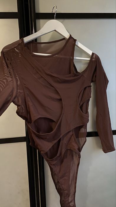 Шоколадний боді в сітку m-l