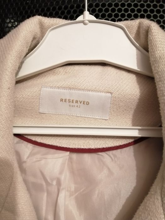 Płaszcz damski XL zimowy jesionka 42 bosmanka kremowy Reserved