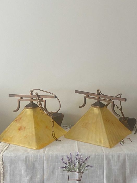 Oryginalna szklana lampa wisząca duża