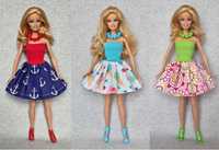 Zestaw sukienek, ubranka dla lalki Barbie!W komplecie buciki i korale!