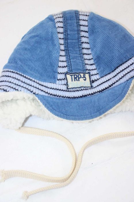 sj2 TRP Traper chłopięca zimowa czapka uszatka z daszkiem 1-2 latka