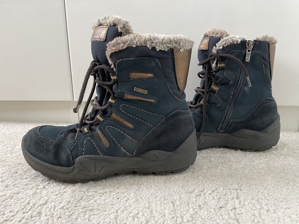 Śniegowce skórzane Primigi GORE-TEX granatowe R.35