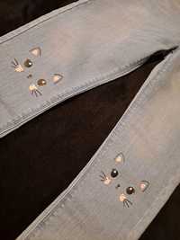 Spodnie leginsy jeansowe koty e. 134