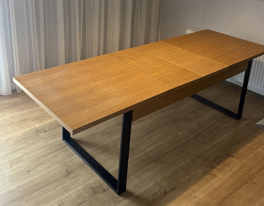 Stół loftowt - fornir dębowy - 185x90 cm rozkladany do 265x90 cm