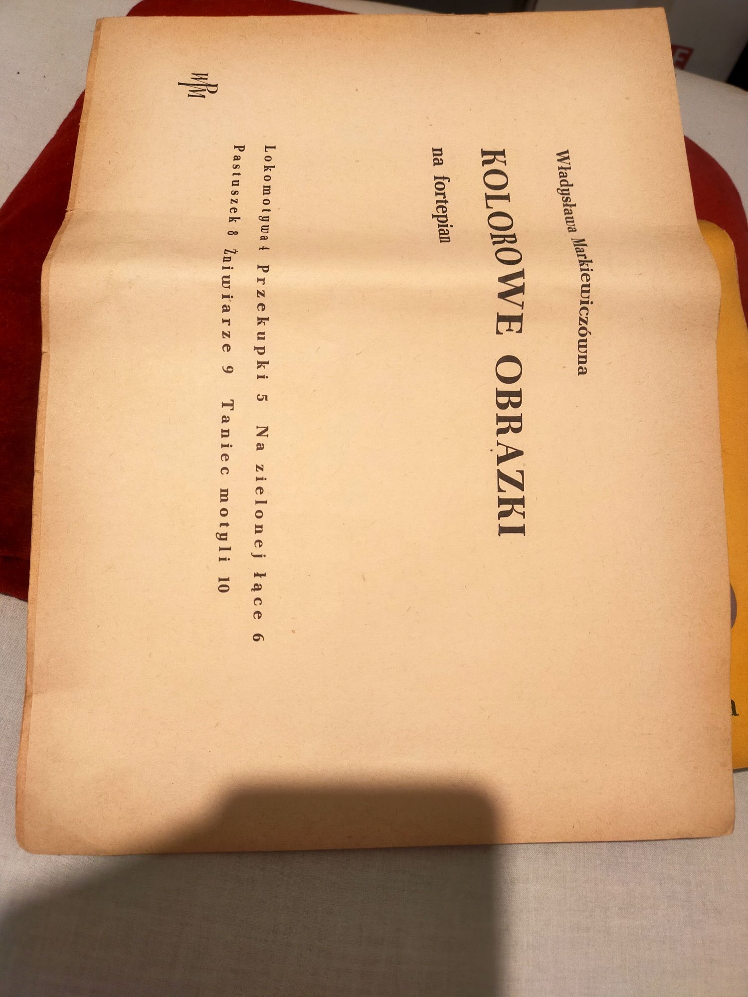 Książka Kolorowe obrazki na fortepian 1959r