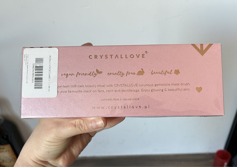 Crystallove - nowy pędzel z kwarcu różowego Rose Quartz